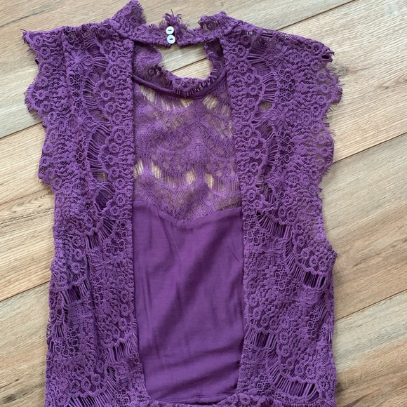 Free People chunky lace open back mini dress - Picture 7 of 7